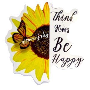 🍂🌻2 for $9 or 4 for $15🌻 Sunflower Think Happy  Bee Happy decal